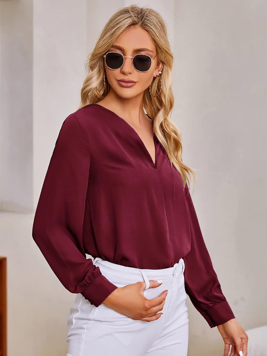 Chiffon V-neck Top