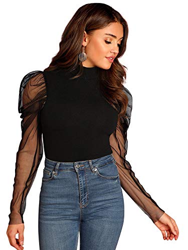 Mystique Sheer-Sleeve Knit Top