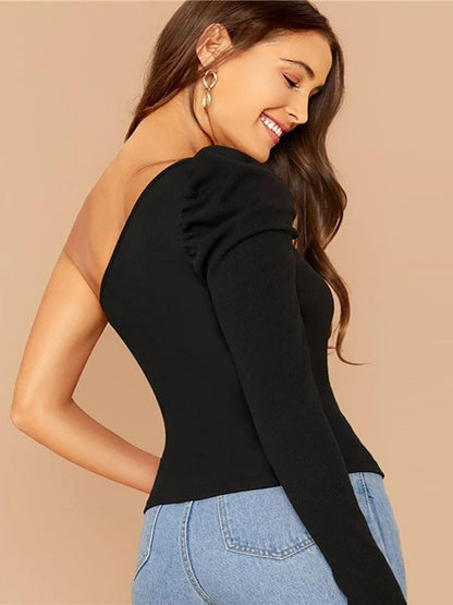 Soleil One-Sleeve Knit Top