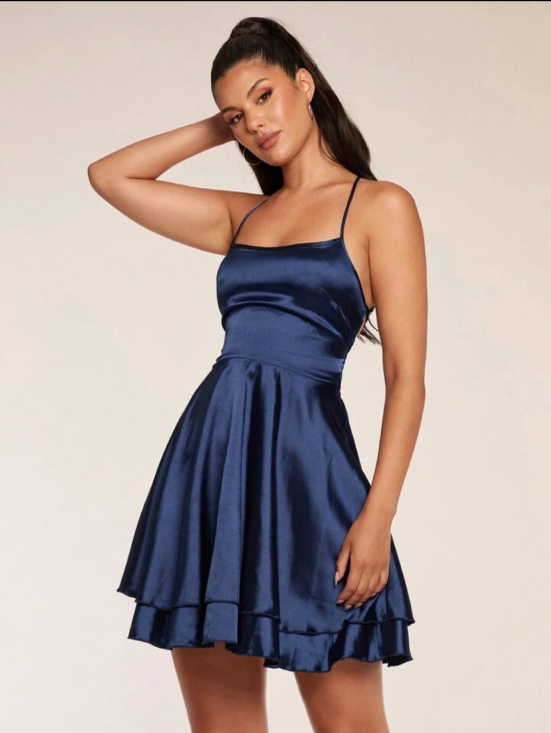 Midnight Gleam Satin Dress