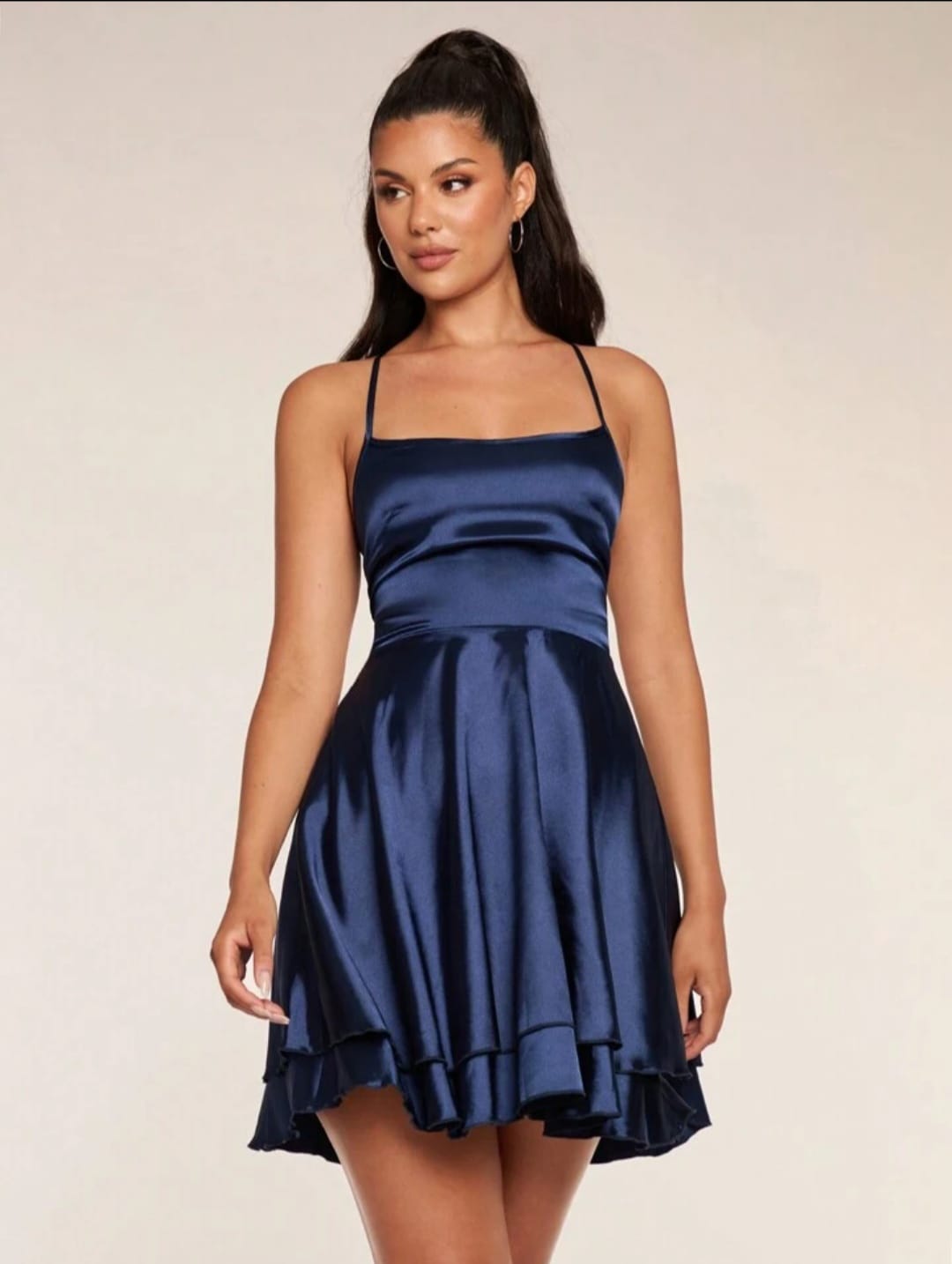 Midnight Gleam Satin Dress