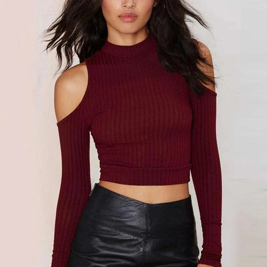 Celeste Cold-Shoulder Crop Top