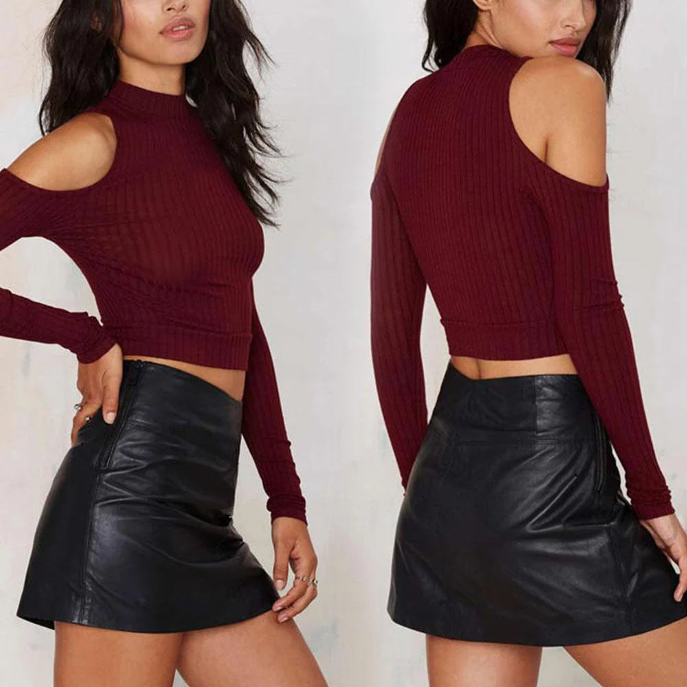 Celeste Cold-Shoulder Crop Top